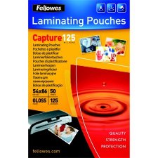 Meleglamin�l� f�lia 125 mikron 54x86mm f�nyes 50db Fellowes #1