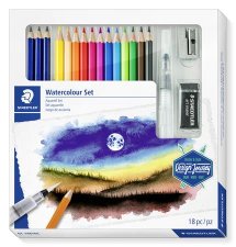 Akvarell ceruza k�szlet ecsettel rad�rral hegyez�vel grafitceruz�val Staedtler 146 12 k�l�nb�z� sz�n #1