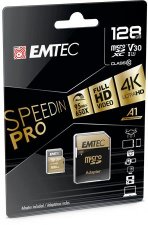 Mem�riak�rtya microSDXC 128GB UHS-I/U3/V30/A2 100/95 MB/s adapter Emtec SpeedIN #1