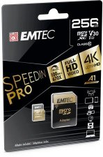 Mem�riak�rtya microSDXC 256GB UHS-I/U3/V30/A2 100/95 MB/s adapter Emtec SpeedIN #1