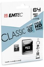 Memriakrtya microSDXC 64GB CL10 20/12 MB/s adapter Emtec Classic #1