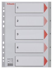Regiszter m�anyag A4 1-5 Esselte sz�rke #1