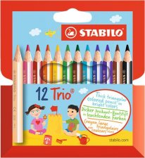 Sznes ceruza kszlet hromszglet vastag rvid Stabilo Trio 12 klnbz szn #1