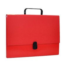 Harmonikamappa iratt�ska A4 Eco karton 50mm PP f�li�val piros #1