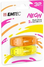 Pendrive 32GB 2 db USB 2.0 Emtec C410 Neon narancs s citromsrga #1
