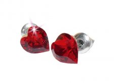 Flbeval szv formj light siam piros Swarovski kristllyal 8mm Art Crystella #1