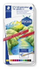 Akvarell ceruza k�szlet f�m doboz hatsz�glet� Staedtler 146 10G 12 k�l�nb�z� sz�n #1