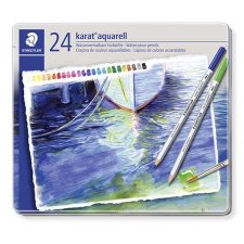 Akvarell ceruza k�szlet f�m doboz Staedtler Karat 125 24 k�l�nb�z� sz�n #1