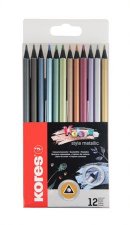 Sznes ceruza kszlet hromszglet Kores Kolores Style Metallic 12 metl szn #1