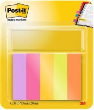 Jel�l�c�mke pap�r 5x50lap 15x50mm 3M Postit Energetic vegyes sz�nek #1