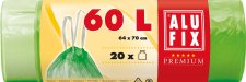 Szemeteszsk 60l nzr szalaggal (hzfles zld) 20db Alufix 15mic #1